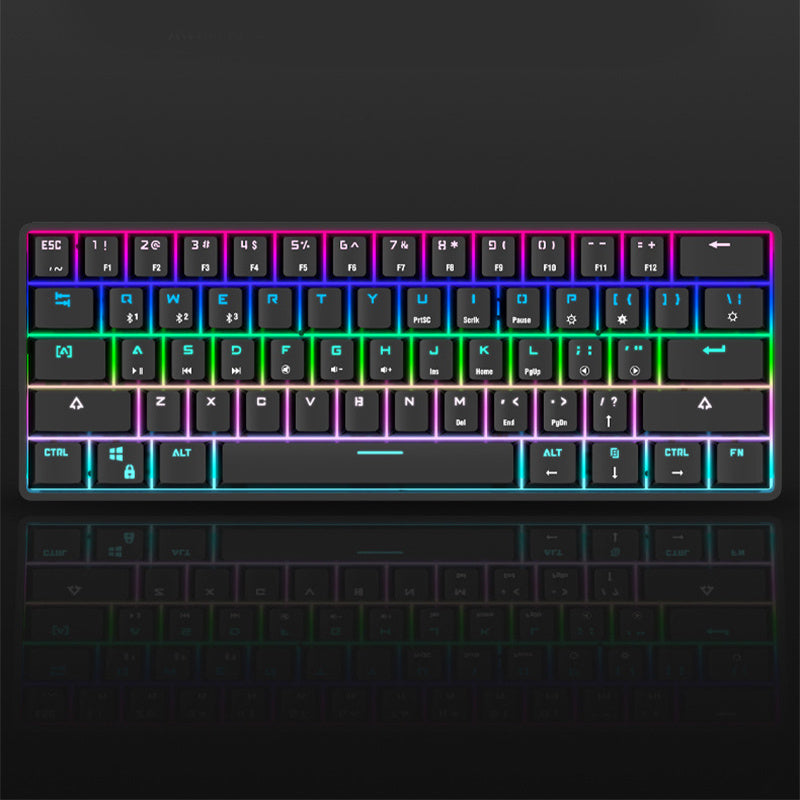 Wireless Bluetooth Keyboard Colorful Pbt Keycaps Mechanical Keyboard