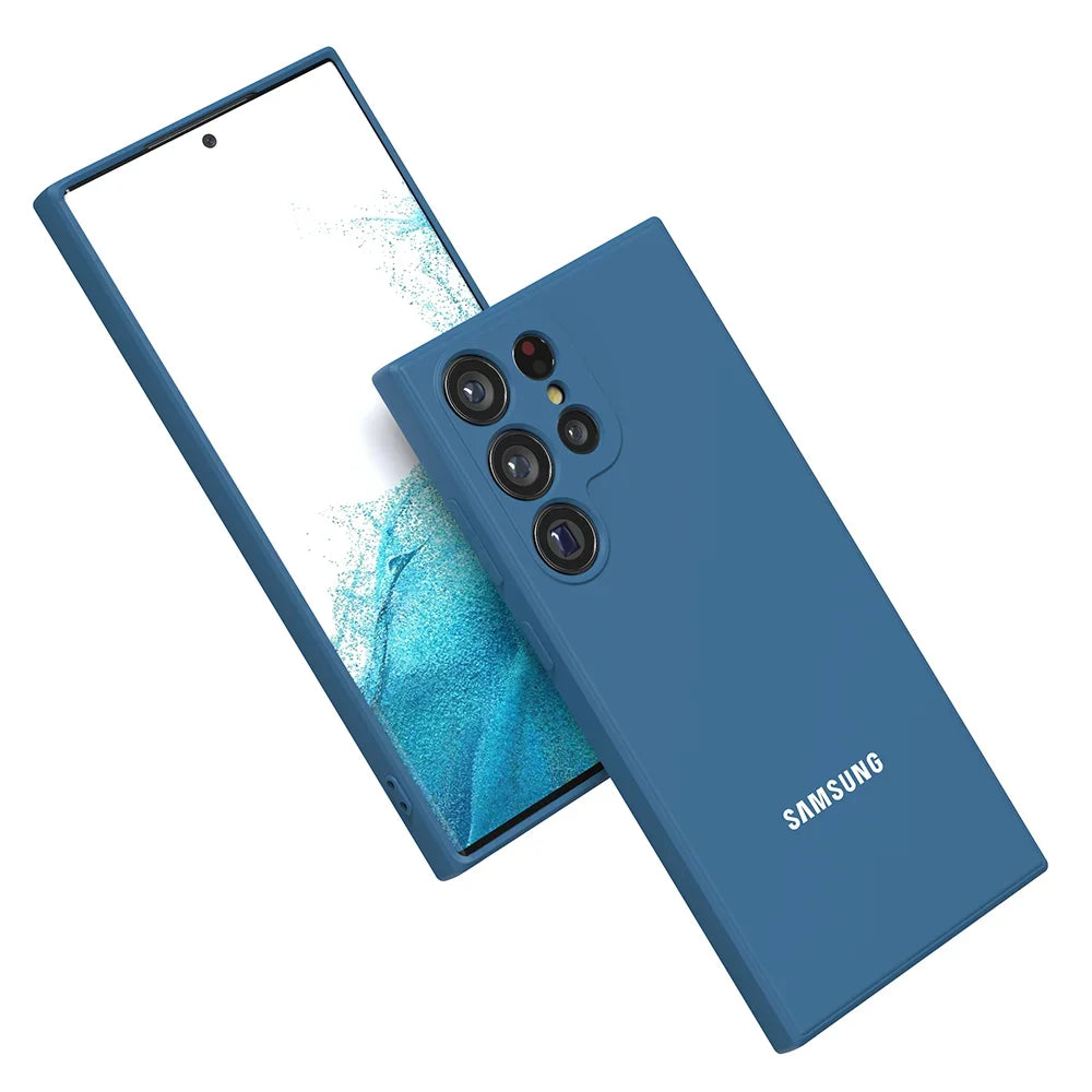 Original Liquid Silicone Soft Case Samsung Galaxy S24 Ultra S24 S23 S22 S21 Ultra Plus S20Fe S21Fe S23Fe Silky Shockproof Cover