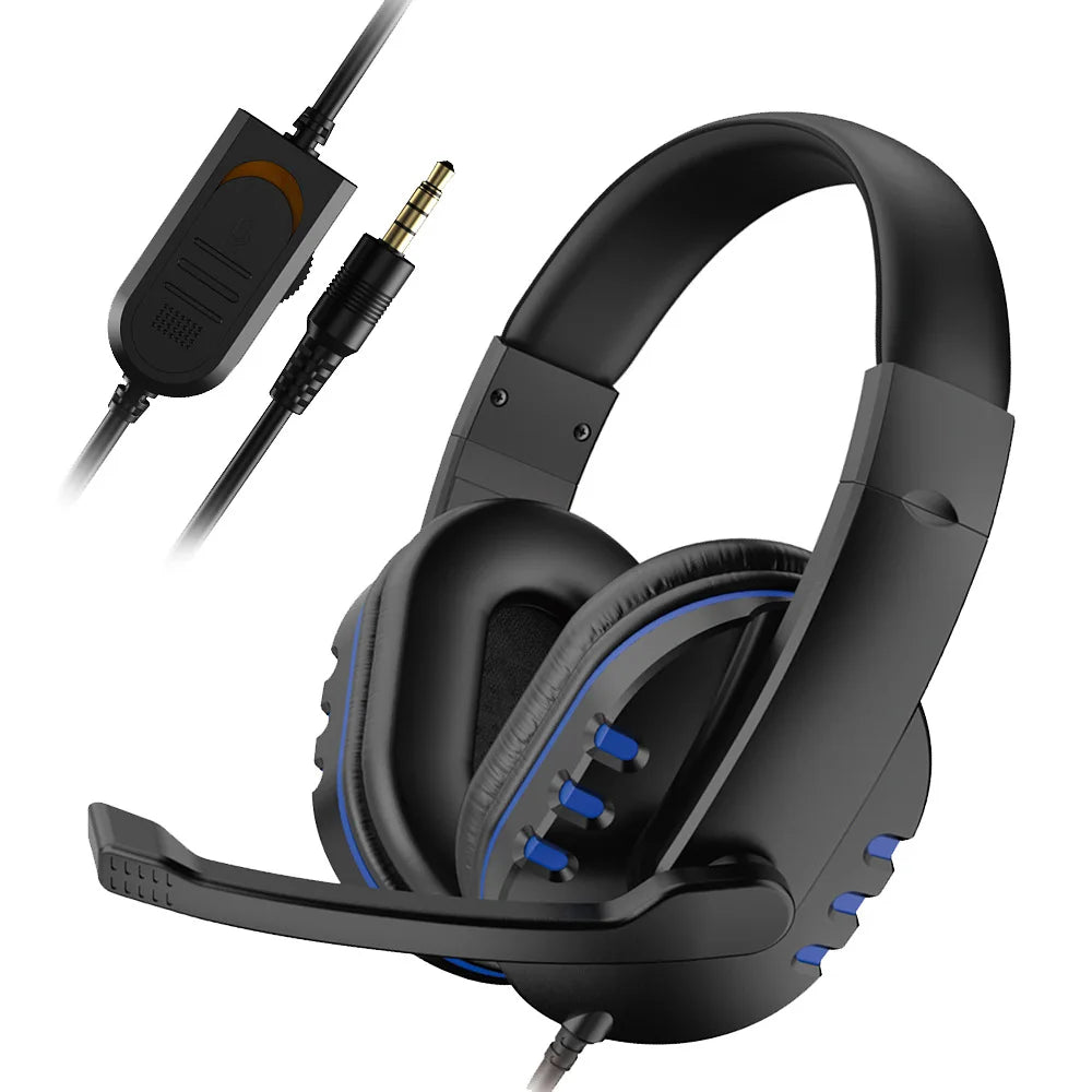 Headphones 3.5Mm Wired Gaming Headset Earphones Music For Ps4 Play Station 4 Game Pc Chat Computer With Microphone