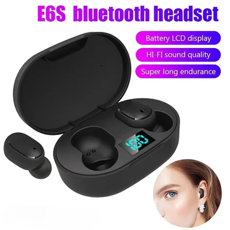 E6S Tws Bluetooth Earphones Wireless Bluetooth Headset Noise Cancelling Headsets With Microphone Headphones For Xiaomi Iphone