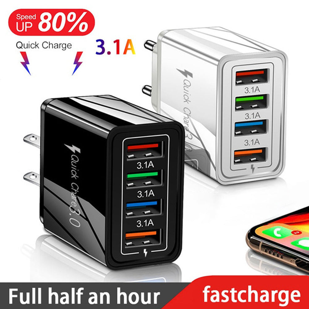 Usb Charger Quick Charge 3.0 4 Phone Adapter For Tablet Portable Wall Mobile Charger Fast Charger