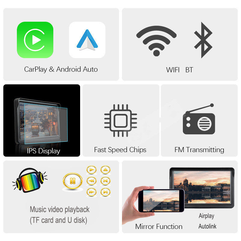 7 IPS Car Smart Screen Wireless Carplay Auto
