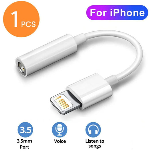 For Ios Adapter To 3.5Mm Jack Aux Cable For Iphone 14 13 12 11Pro Max Male To Female Adapter Headphone Converter Audio Splitter