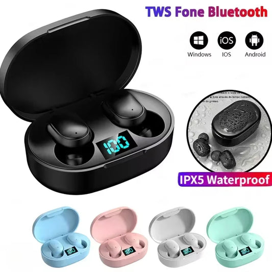 E6S Wireless Bluetooth Earphones Tws Bluetooth Headset Wireless Earbuds Noise Cancelling Earphones With Microphone Headphones