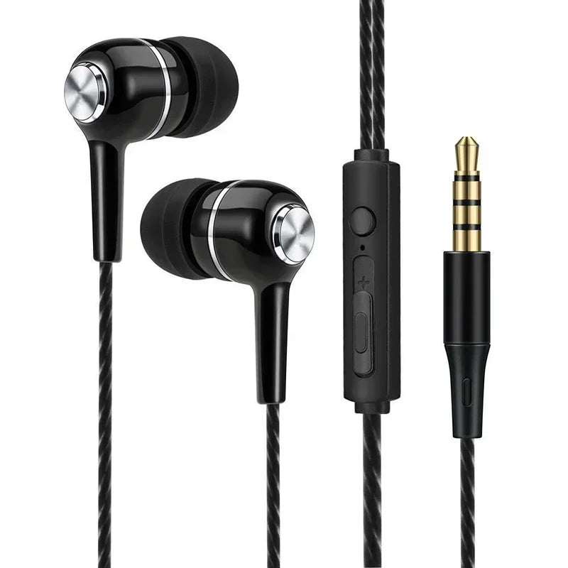 Wired Headphones 3.5Mm Sport Earbuds With Bass Phone Earphones Stereo Headset With Mic Volume Control Music Earphones
