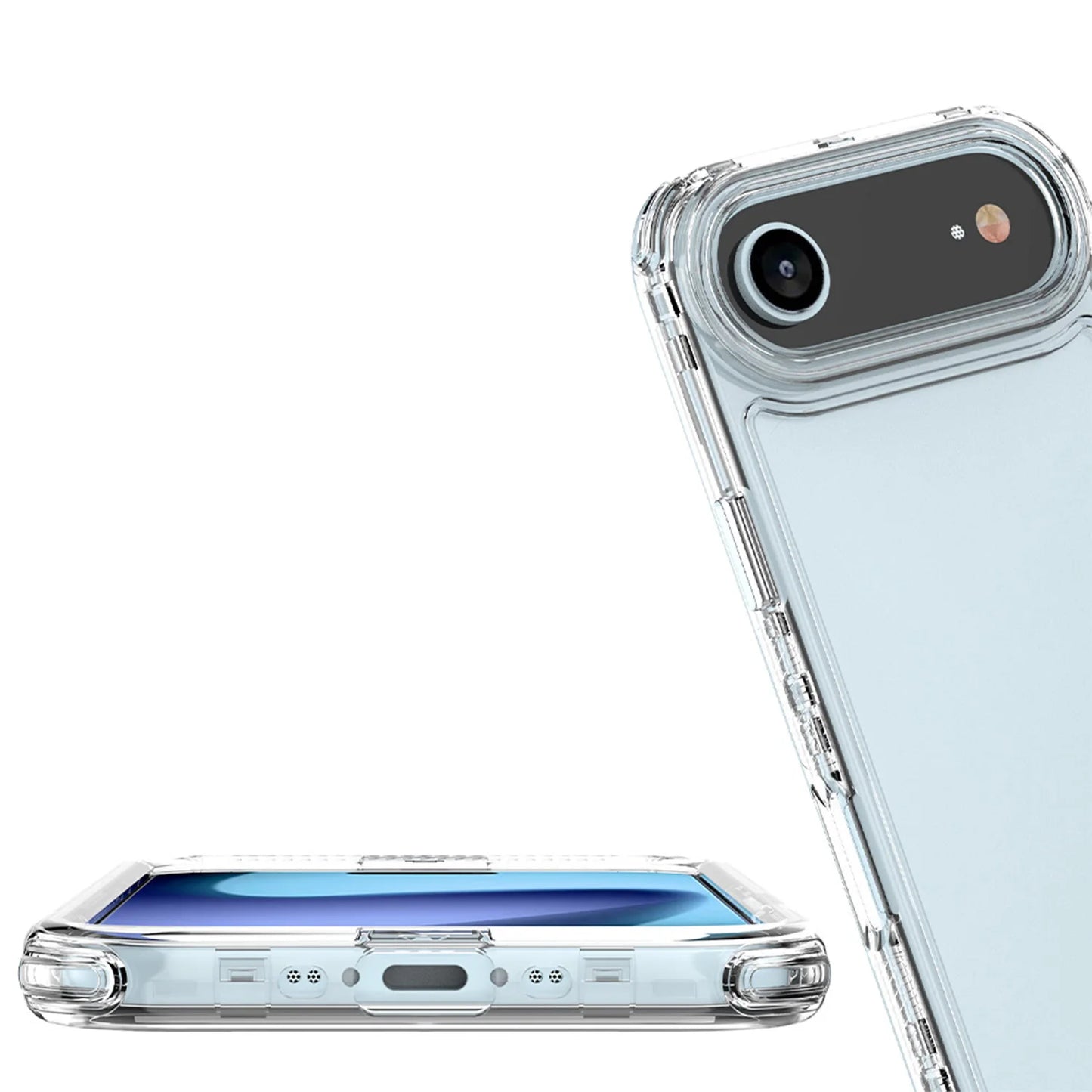 3 in 1 Transparent Clear Phone Case for iPhone 17 16 15 14 Plus 13 12 11 Pro Max