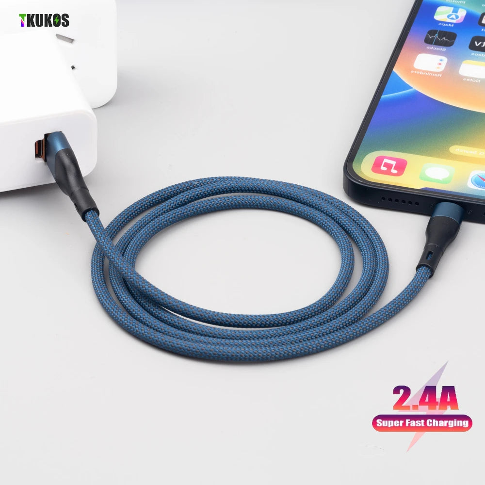 Usb Cable For Iphone 13 12 14 Plus 11 Pro Max Se Xr X Xs 5S 8 7 6 Plus 2.4A Fast Charging Cable Cord Mobile Phone Data Cable 1M