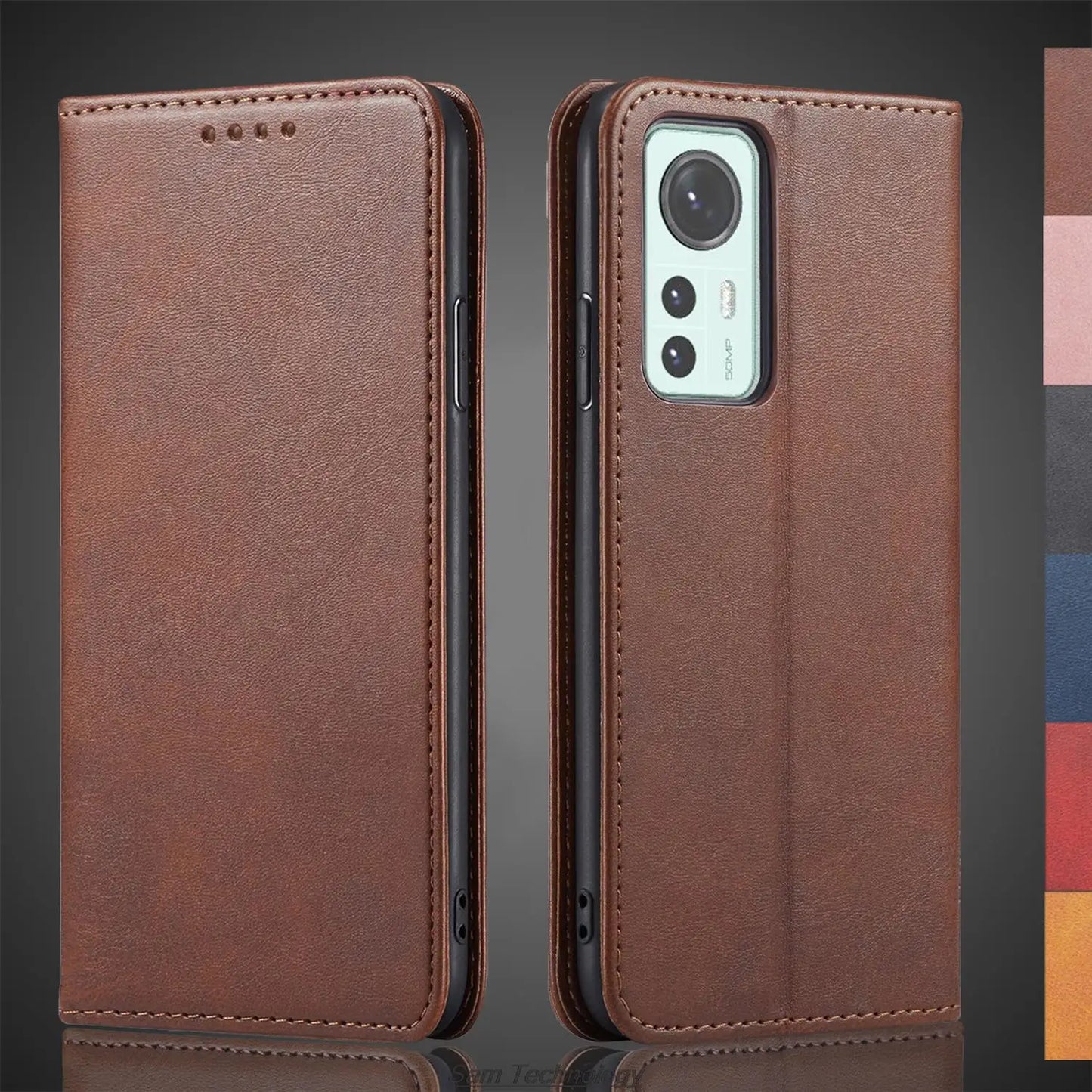Magnetic Attraction Leather Case For Xiaomi 12 12X 12S Xiaomi Mi12 Holster Flip Cover Case Wallet Phone Bags Fundas Coque