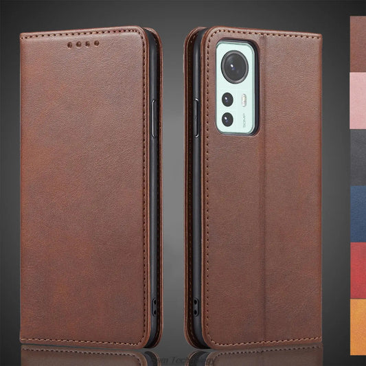 Magnetic Attraction Leather Case For Xiaomi 12 12X 12S Xiaomi Mi12 Holster Flip Cover Case Wallet Phone Bags Fundas Coque