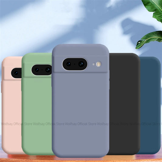 For Google Pixel 8 Case Google Pixel 6A 7A 6 7 8 Pro Cover Tpu Cases Shockproof Liquid Silicone Phone Back Cover Google Pixel 8