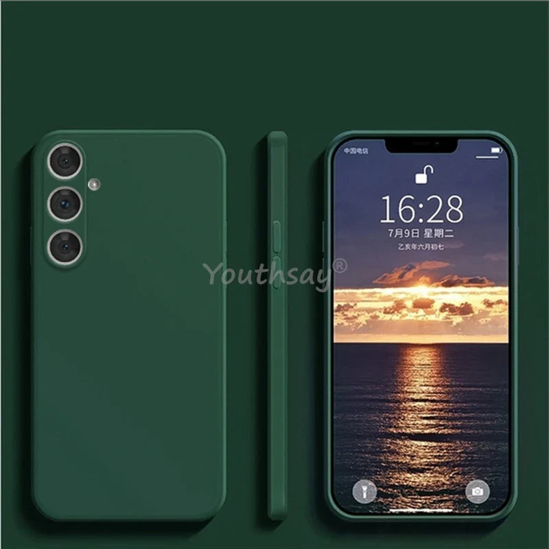 For Samsung Galaxy S24 Fe Case Liquid Silicone Plain Case Samsung S24 Fe Cover Tpu Anti-Drop Phone Protector Cover S24 Fe Case