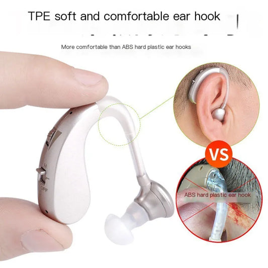 Hearing Aid Earphones Ear Hook Charging Comfort Assisted Listening Headset Dual Sound Amplifier For Elderly People