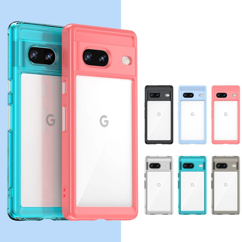 For Cover Google Pixel 7 Case Google Pixel 7 Capas Shockproof Bumper Multicolour Clear Transparent For Fundas Google Pixel 7 Pro