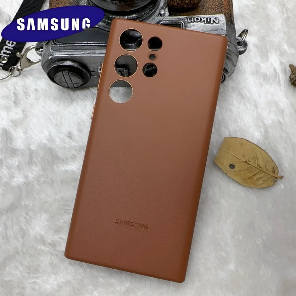 Luxury Official Leather Case Samsung Galaxy S24 Ultra S23 S22 Ultra S24 Plus All Inclusive Lens Protection Back Cover With Box