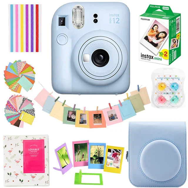 Original Fujifilm Instax Mini12 Camera 10 In 1 Kits Optional Optiona 20 Sheets Instax Mini Film+ Album +Case Bag+ For Girl Gifts
