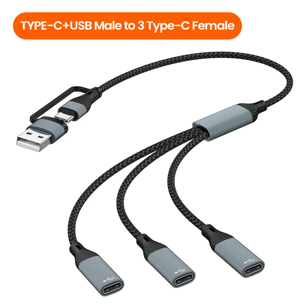 Usb Type C Hub Multiple Splitter Adapter Otg Data Transfer 3/2 Port Usb Power Charging Hub Cable Connector Adapter