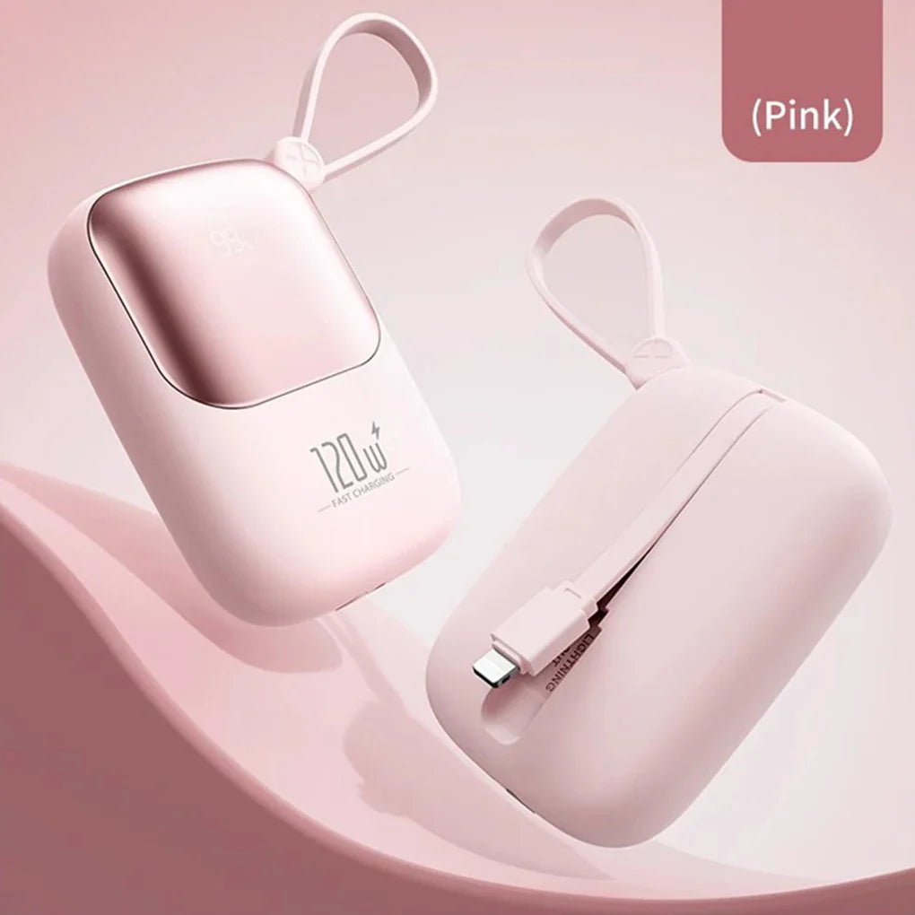 120W Super Fast Charging Power Bank With Cable 20000Mah Large Capacity Portable Mobile Power Mini Supply Gift