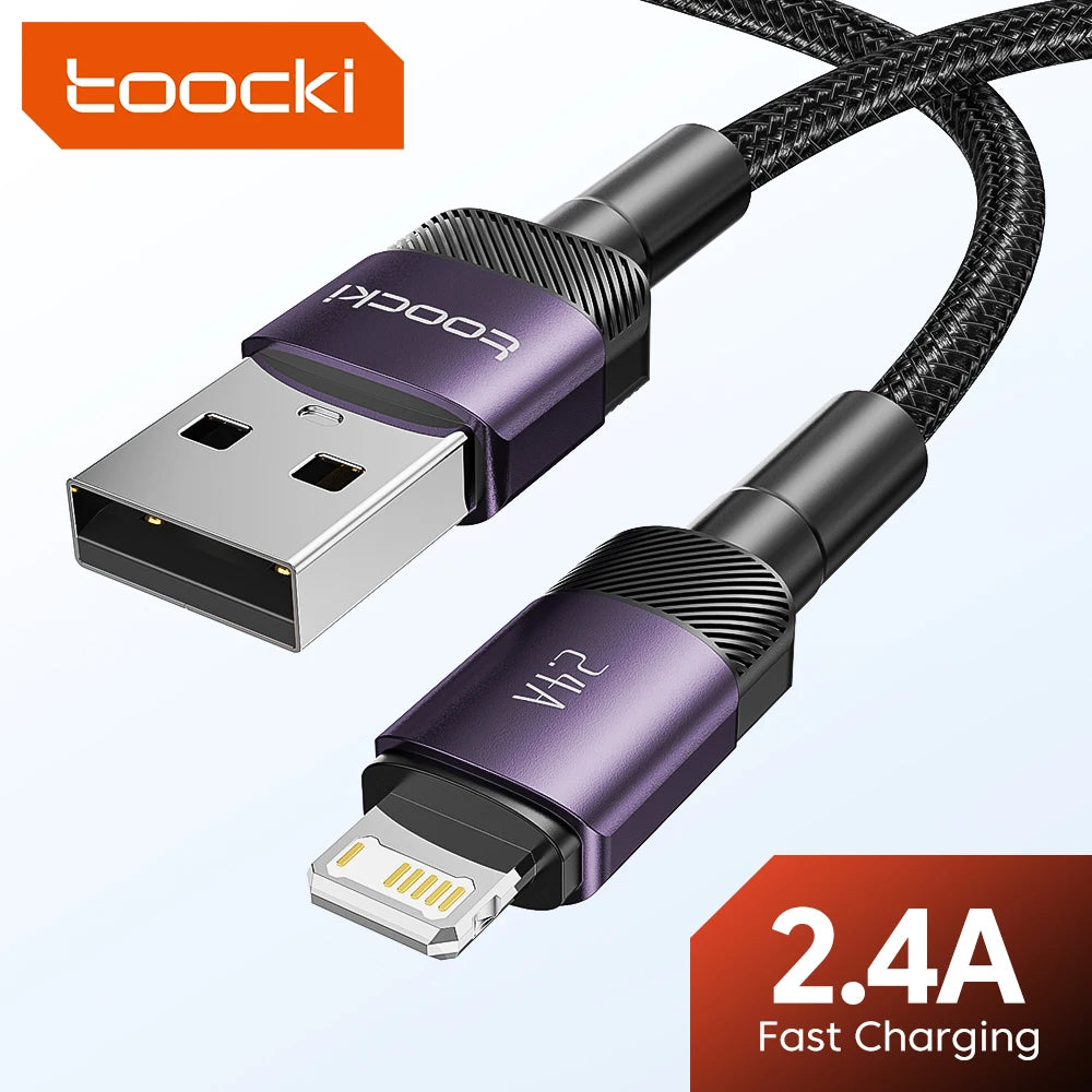 Toocki Usb Cable For Iphone 14 13 12 Pro Max X Xs Xr 8 7 Plus Ipad Fast Charging Charger Usb To Ip Cable For Iphone Data Cord