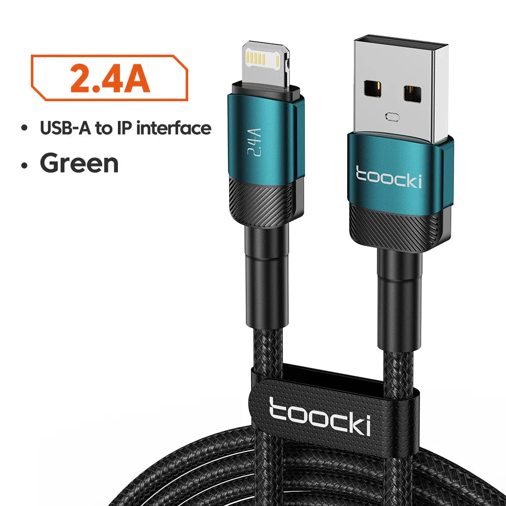 Toocki Usb Cable For Iphone 14 13 12 Pro Max X Xs Xr 8 7 Plus Ipad Fast Charging Charger Usb To Ip Cable For Iphone Data Cord