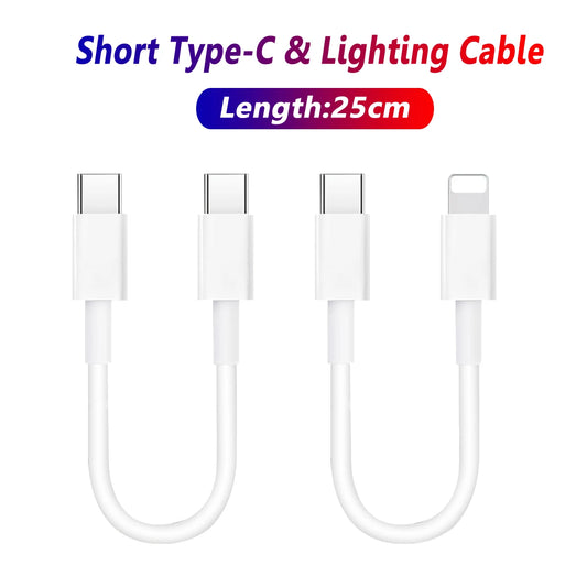 25Cm Type C Charging Cable 60W High Speed Usb C To Typec Extension Cable For Phone 15 Cellphone Tablet